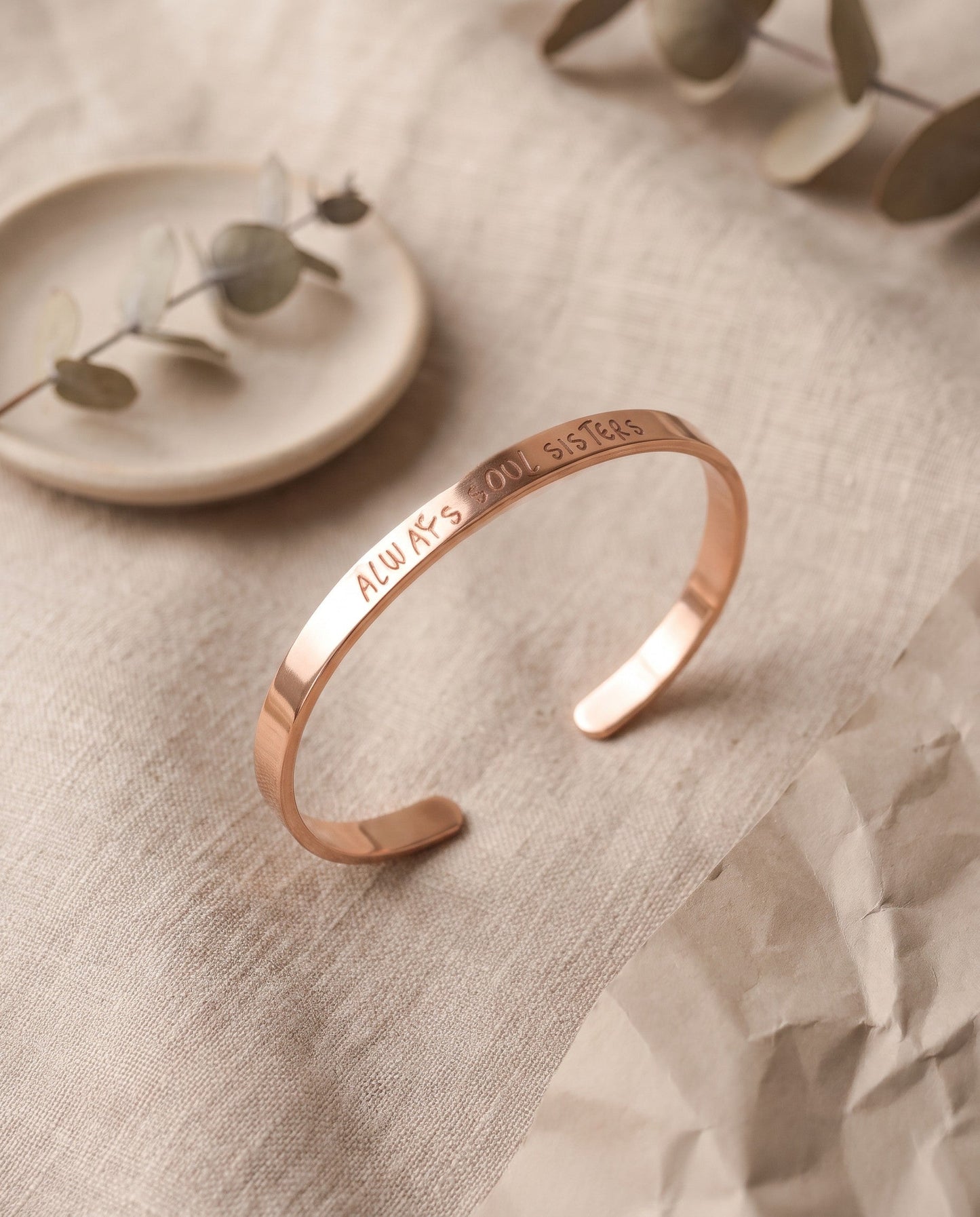 copper bracelet with engraving